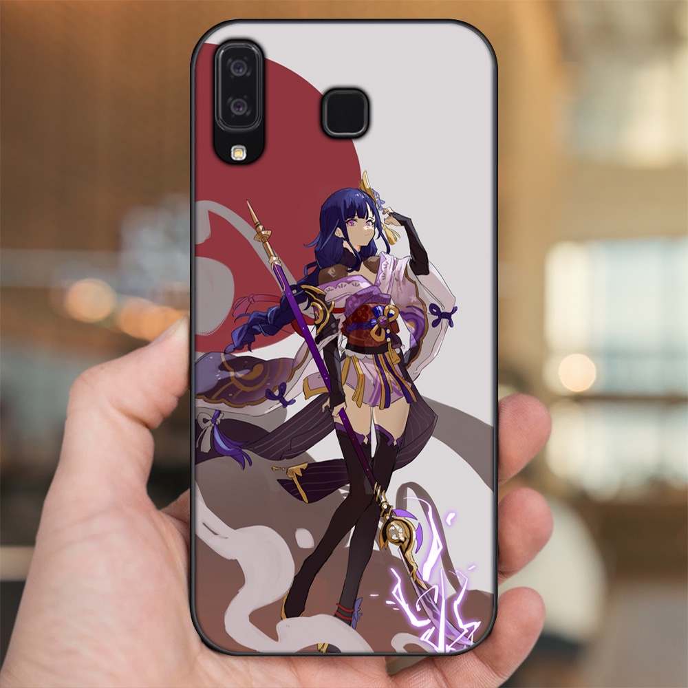 Ốp lưng Samsung A8 Star viền đen in hình Raiden Shogun Genshin Impact