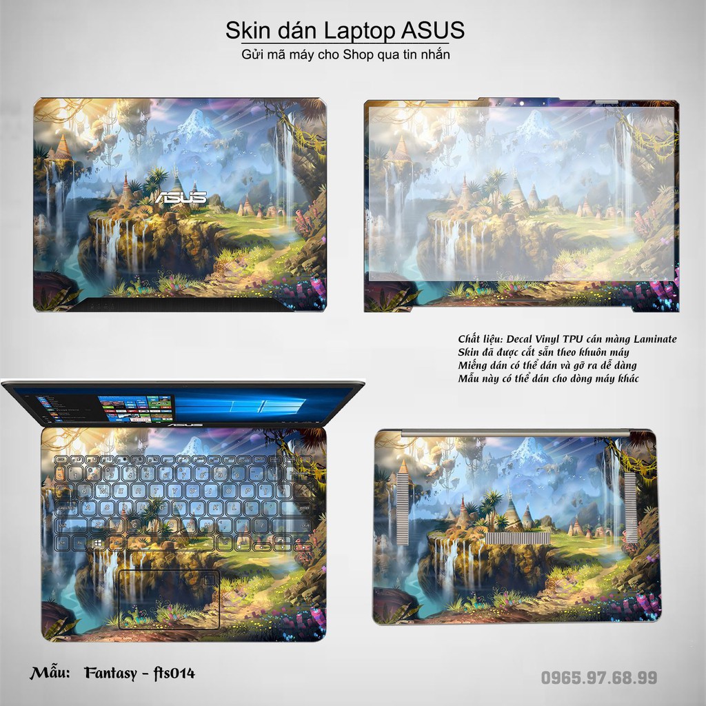 Skin dán Laptop Asus in hình Fantasy (inbox mã máy cho Shop)