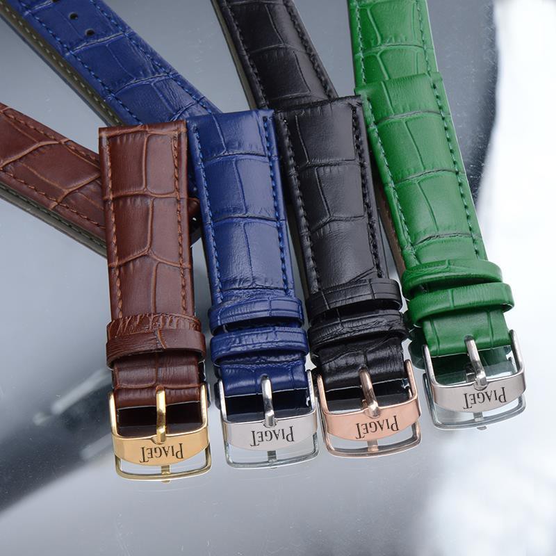 Piaget/ Piaget watch strap men's and women's leather strap crocodile pattern pin buckle leather strap 16/18/19/20mm