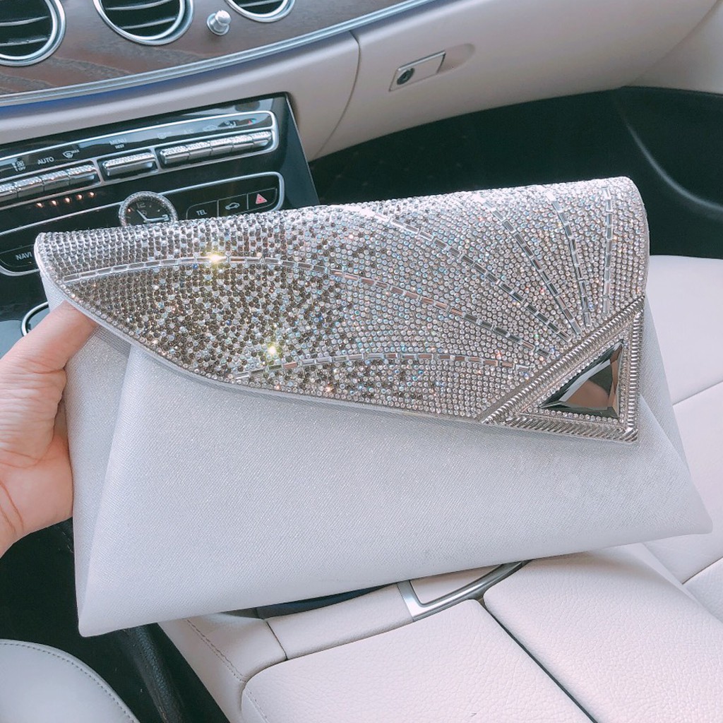Túi Xách Nữ Đính Đá Clutch - Quí Phái - Đẳng Cấp , Sang Trọng- Chất Liệu Nhập Khẩu - Đón Đầu Xu Hướng Thời Trang