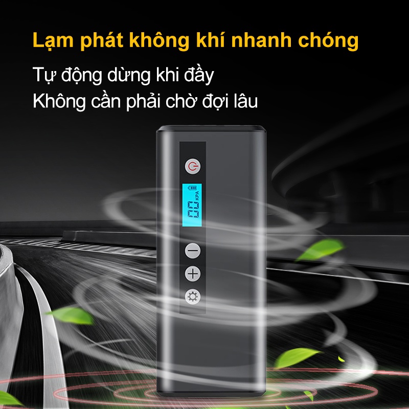 Amazefan Máy bơm không khí điện Máy bơm lốp ô tô Máy bơm di động Tayar Kereta Kỹ thuật số phát hiện áp suất lốp cho xe đạp xe máy Scoot