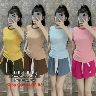 Đồ Bộ Nữ Mặc Nhà Anquachi Đẹp Thun Gân Co Giãn Ở Nhà Dễ Thương Quần Đùi Form Rộng Cute S155