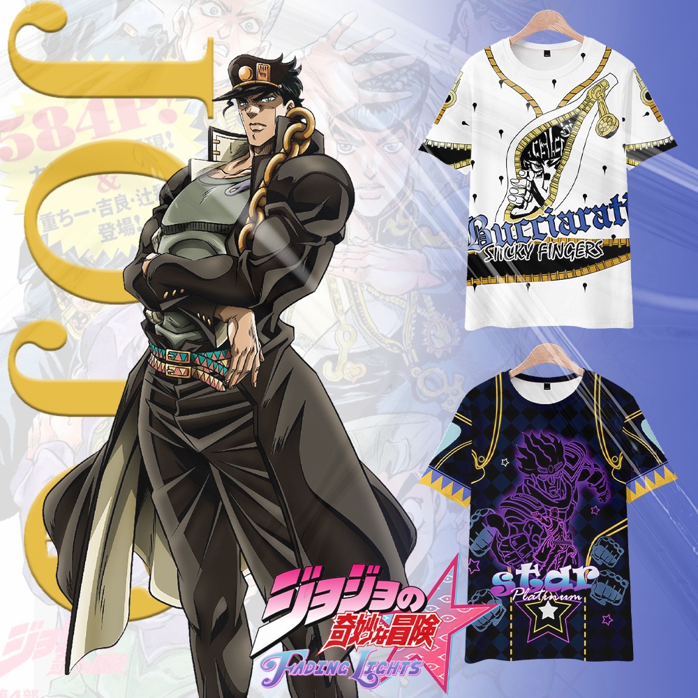 Áo Thun Tay Ngắn In Họa Tiết Anime Jojo 'S Bizarre Adventure Phong Cách Nhật Bản