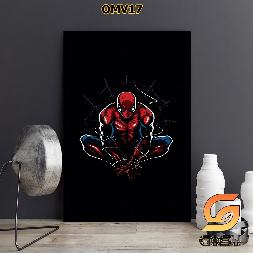 Tranh spider man trang trí phòng mới hiện đại