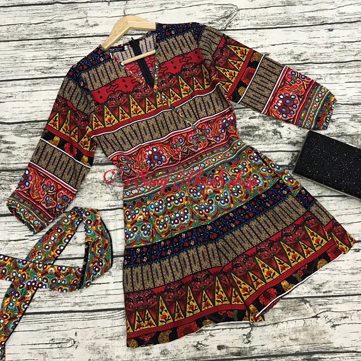 Jumtsuit Thổ Cẩm Tay Lở| Sét Sang Chảnh Phong Cách | BigBuy360 - bigbuy360.vn