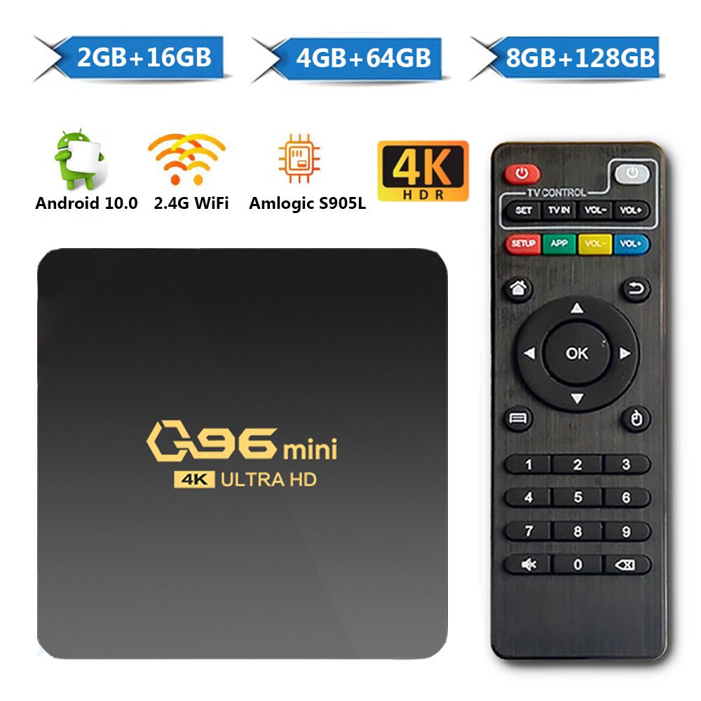 TV Box thông minh 4K H.265 Android 10.0 dạng ráp chiếu tại nhà 8GB + 128GB 2.4G WIFI Amlogic S905L 4 lõi 2022