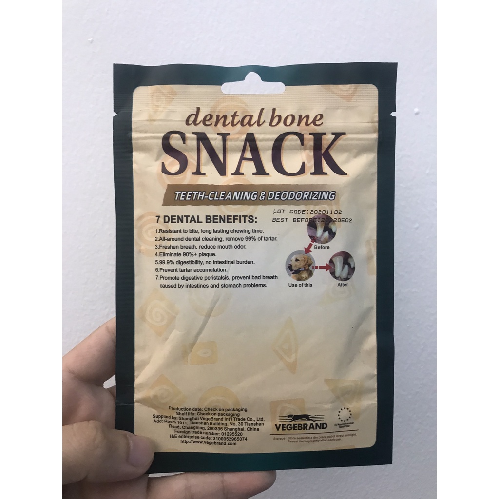 [FREESHIP] Bánh Thưởng Xương Gặm Cho Chó Mèo Dental Bone Snack 60g