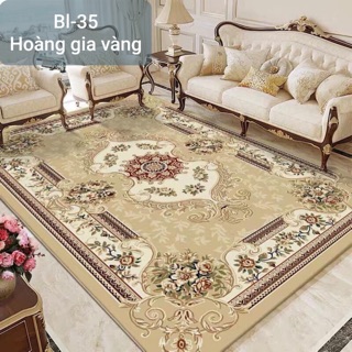 Thảm trải sàn Bali 5D mẫu hoàng gia vàng sang trọng kích thước 1m6x2m3 ( shop bán thanh lý hàng đẹp)
