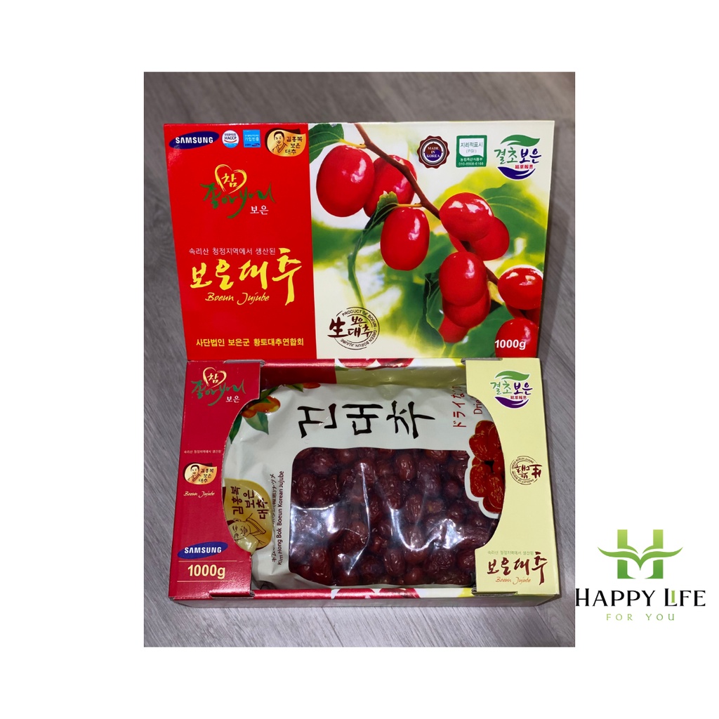 Táo đỏ Hàn Quốc 1kg, táo tàu đỏ sấy khô cao cấp - Happy Life 4U