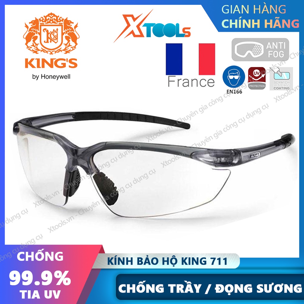 Kính bảo hộ Kings KY711 Kính chống bụi, chống đọng sương, chống tia UV, trầy xước, bảo vệ mắt khi đi xe máy, lao động