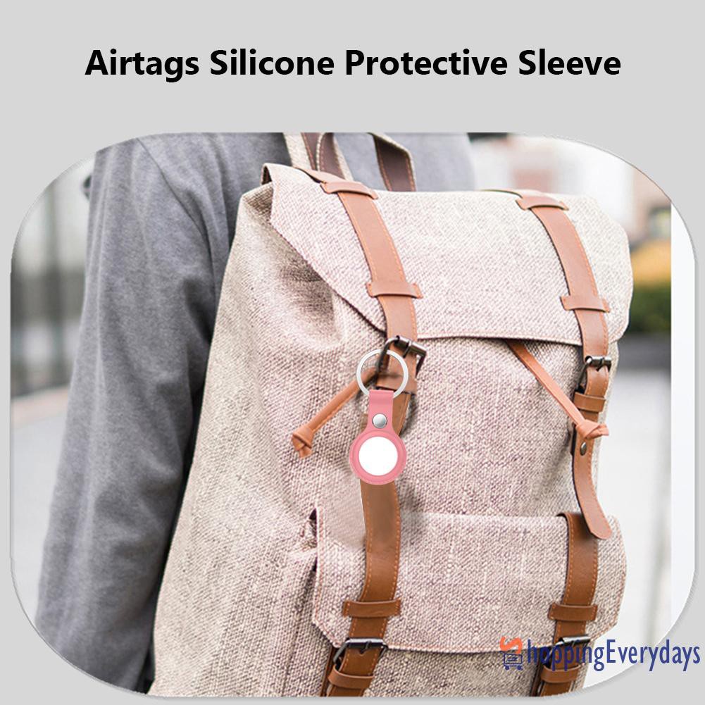 【sv】 PU Leather Keychain Cover Case for Apple Airtags Locator Tracker Protector