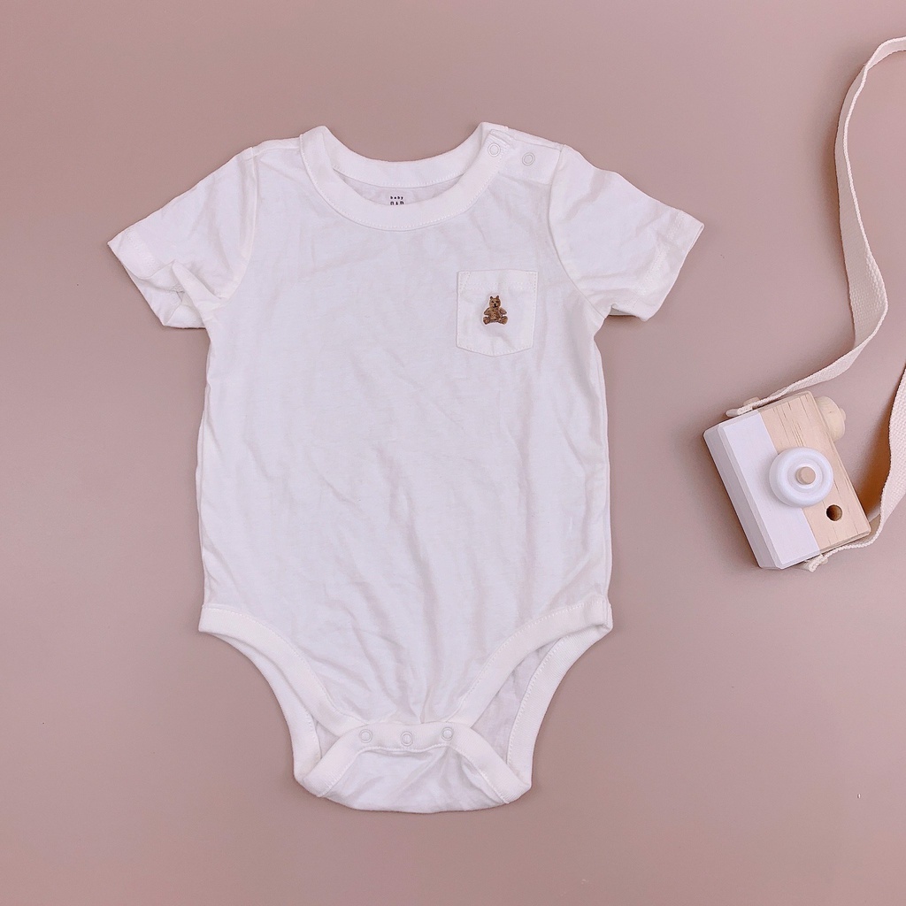 Body chip cotton Babygap BT trơn nhiều màu túi ngực 3 - 24m
