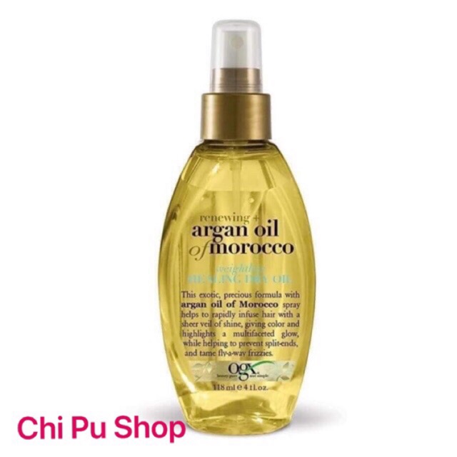 Xịt Dưỡng Tóc OGX Argan Oil Morocco Healing Dry Oil