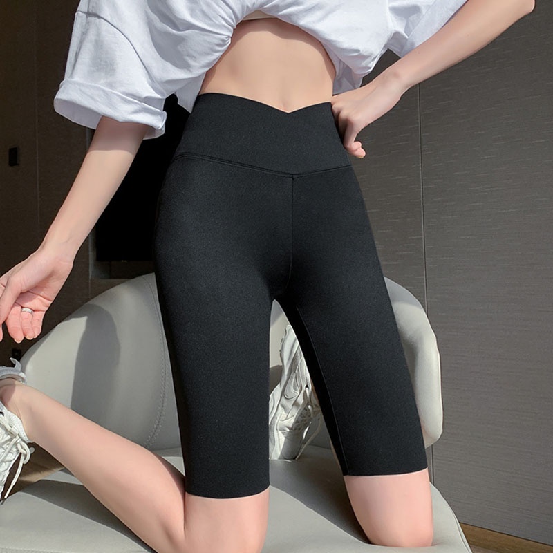 Quần short IELGY lưng cao ôm dáng chuyên dụng tập yoga dành cho nữ