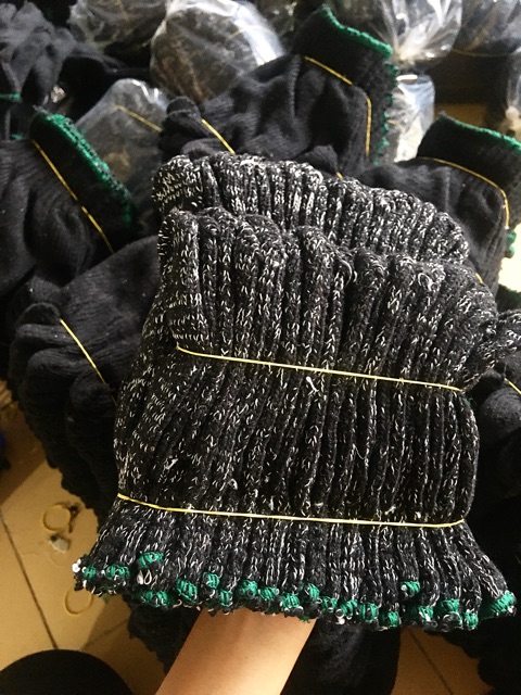 Bao tay vải bảo hộ lao động loại dày dặn màu xám đen 60g (2.800/đôi)
