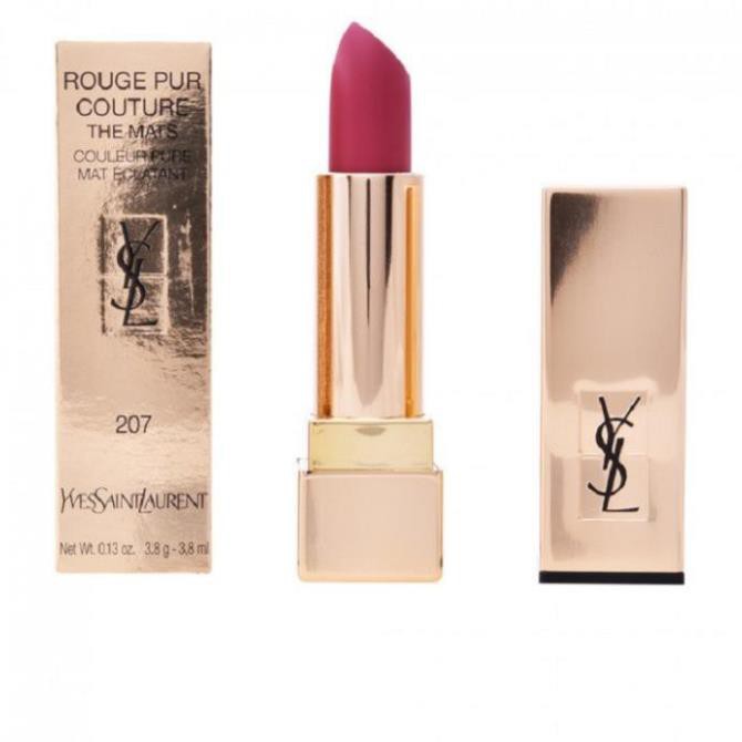 Son YSL rouge pur couture màu 207 Rose Perfecto Hồng cánh sen