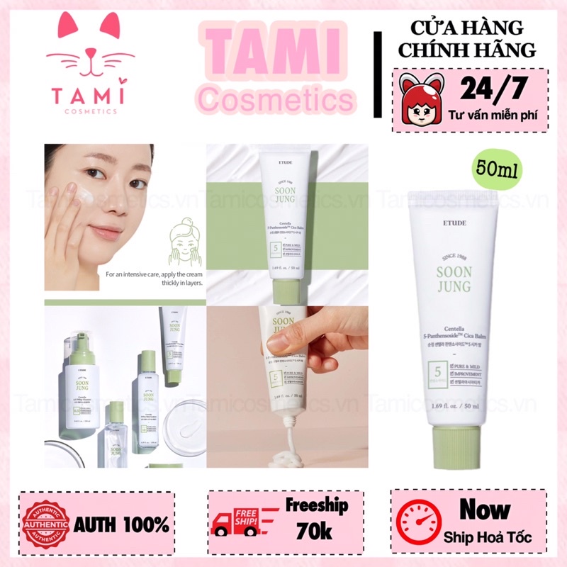 Kem Dưỡng Etude House Soon Jung Centella 5-Panthensoside Cica Balm phục hồi da mụn, nhạy cảm