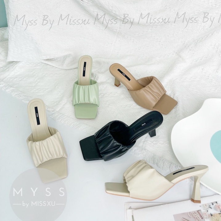 Giày guốc nữ bảng ngang nhúm 7 cm thời trang MYSS - SU143