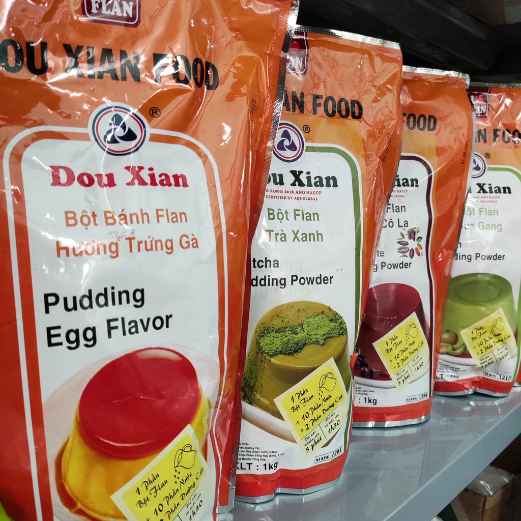 Bột pudding DouXian: trứng, sô cô la, khoai môn, matcha, đào - 100g