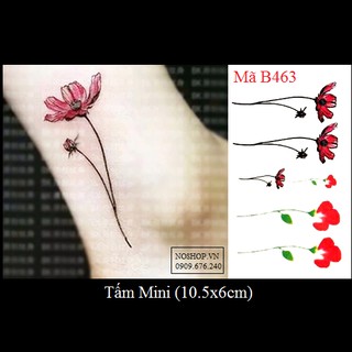 Xăm dán Tattoo hoa lá B463