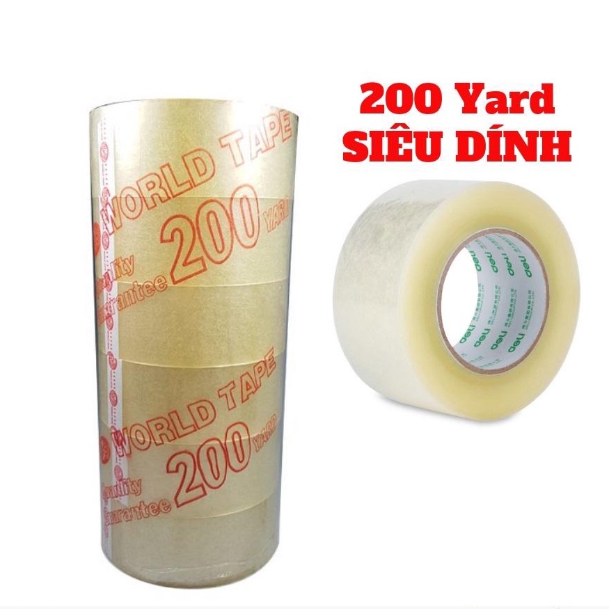 Băng Keo Trong 200Y Đóng Gói Hàng 1 Cuộn Văn Phòng Phẩm 200 Yard - vibesvietnam