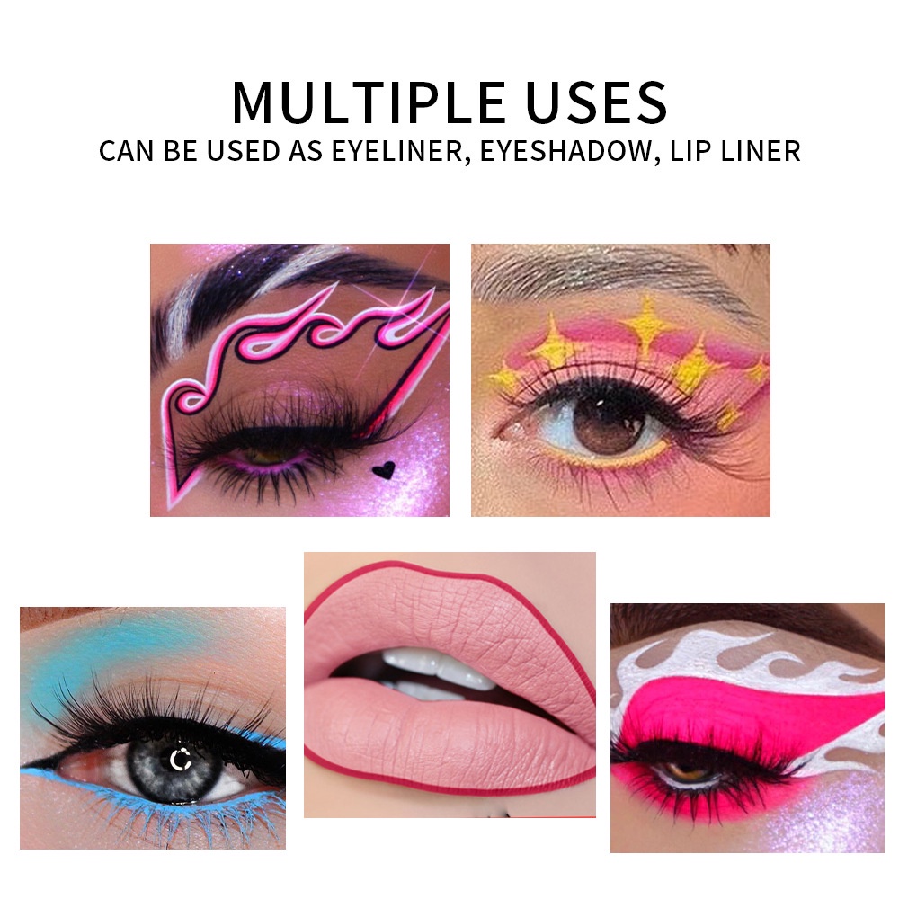 Set 10 Bút Kẻ Mắt Dạng Gel Siêu Mỏng Mềm Mịn Không Thấm Nước Lâu Trôi