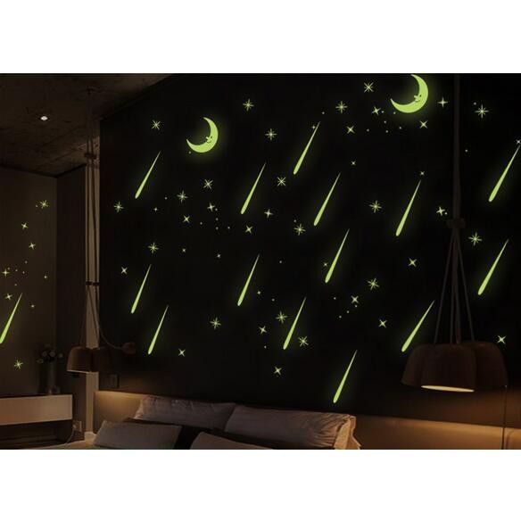 Miếng dán tường dạ quang hình mưa sao băng