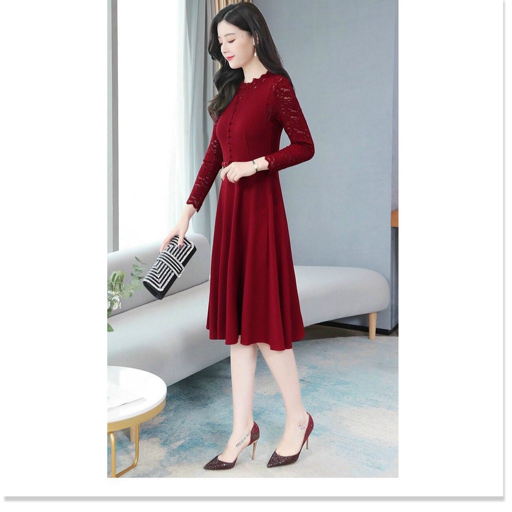 Đầm poly 2 da phối voan nữ siêu xinh cho các chị em KHANH AN FASHION