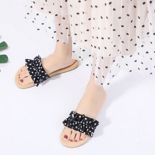 Dép Nữ Đế Giả Cói Chấm Bi Siêu Dẻo