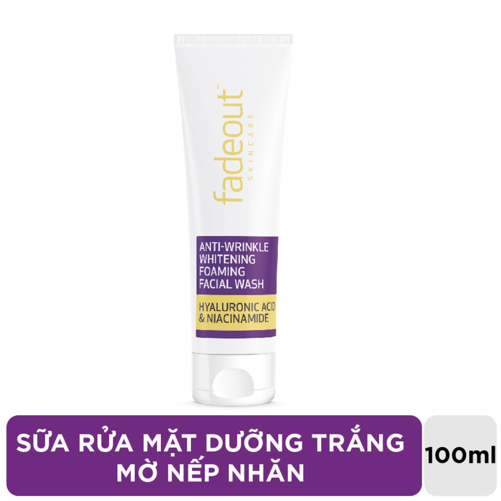 Sữa Rửa Mặt Fadeout Dưỡng Trắng Da Mờ Nếp Nhăn Anti-Wrinkle Whitening Foaming Facial Wash 100ml
