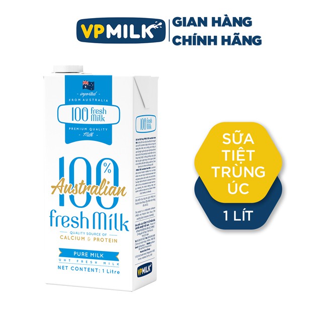 Sữa Tươi Tiệt Trùng VPMilk Fresh Australian Milk Không Đường 1 Lít