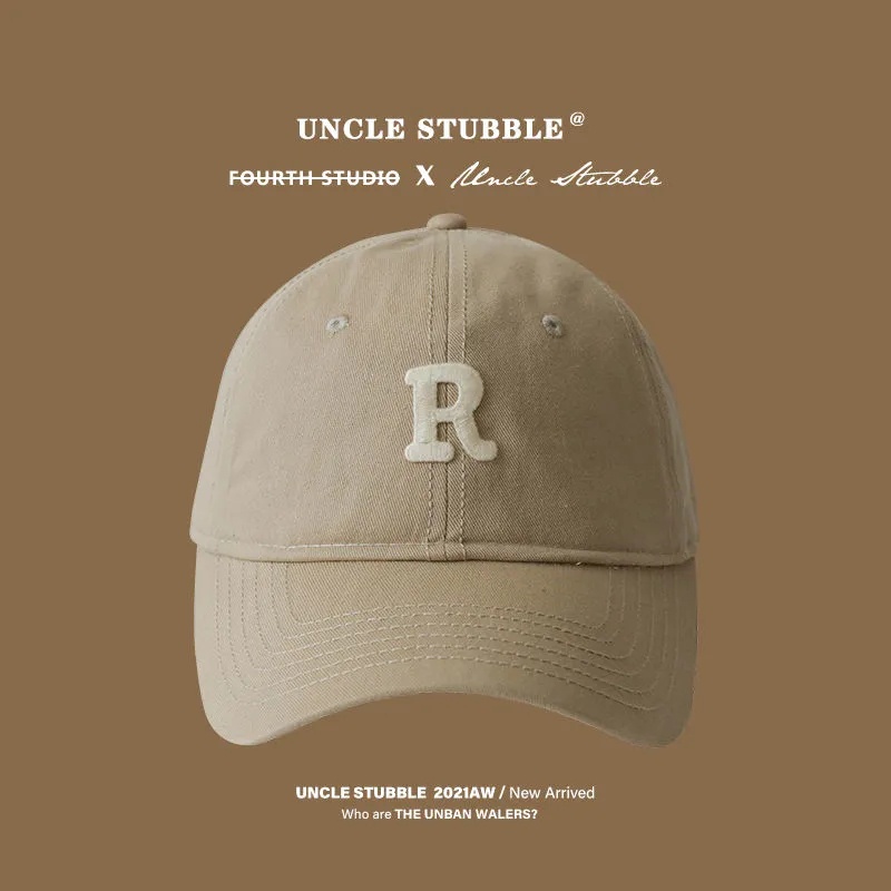 Nón Lưỡi Trai Mềm Thêu Chữ R Phong Cách hip hop Hàn Quốc Cho Nam Nữ