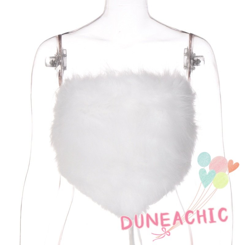 DUNEA Áo Ống Chất Nhung Thiết Kế Hở Lưng Quyến Rũ Cho Nữ