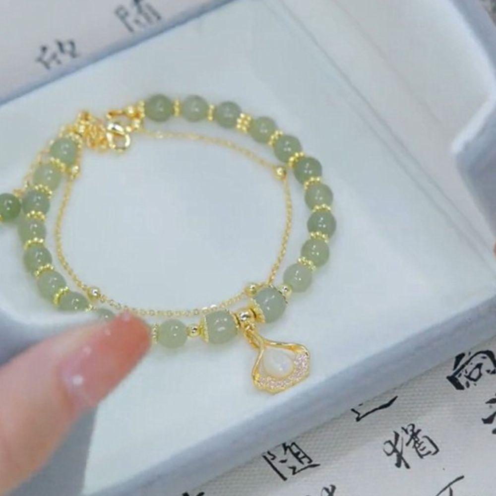 Vòng Đeo Tay Hai Lớp Họa Tiết Hoa Tulip Phong Cách Hàn Quốc Thời Trang Cho Nữ