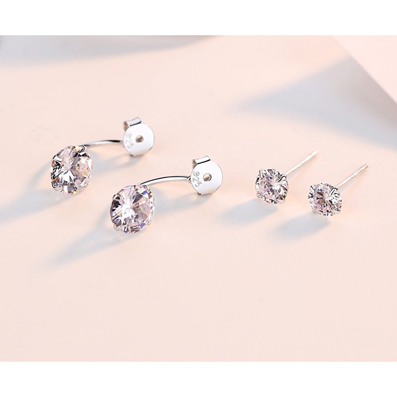 Bông tai bạc ý 925 CECY pha lê Swarovski 093 thanh lịch sang trọng