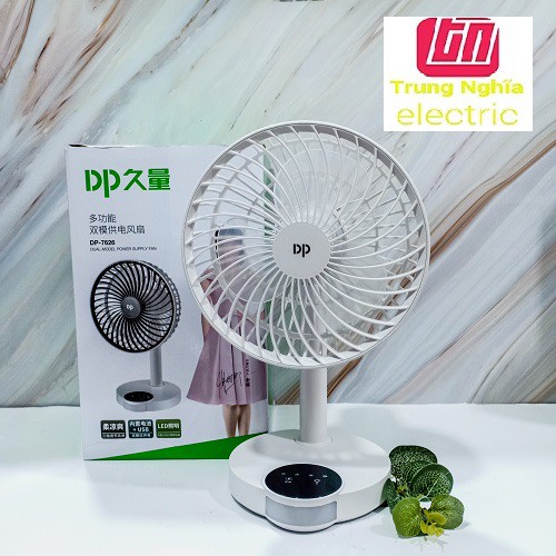 QUẠT SẠC CAO CẤP CẢM ỨNG DP 7626 CÓ ĐÈN LED CAO 31 CM