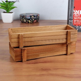 Chậu cây mọng nước bằng gỗ hình chữ nhật