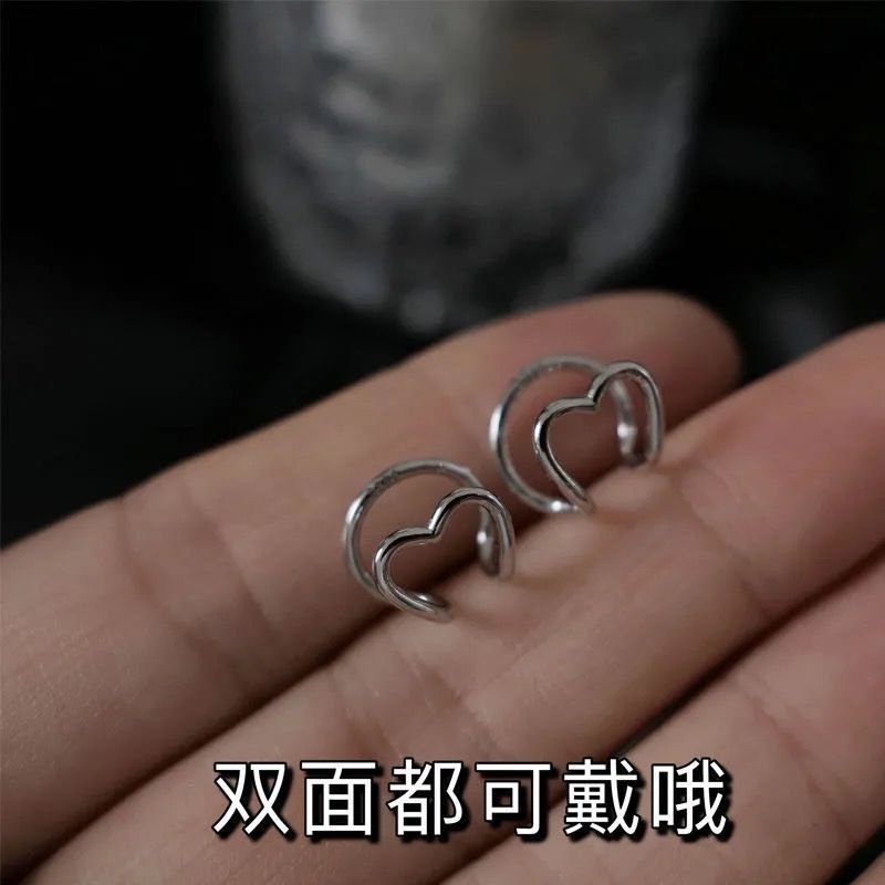 Heart Shaped Non Pierced Earrings Simple and Personality Style for Women