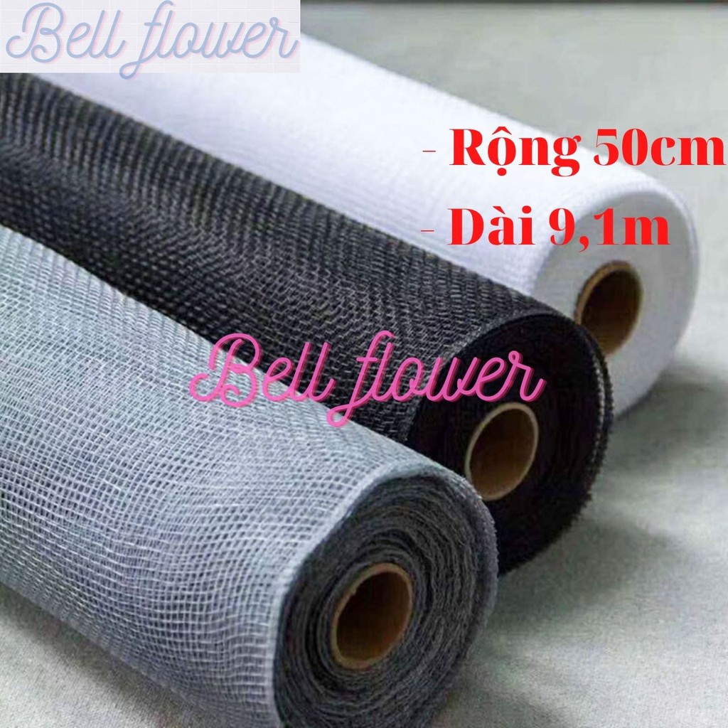 Cuộn Lưới Cứng Thô Gói Hoa Hàn Quốc Đẹp, Rộng 50cm, Vải Lưới Bó Hoa Sáp, Tươi Bell Flower