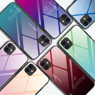 Ốp Lưng Tpu Mặt Kính Cường Lực Màu Gradient Cho Iphone 12 Pro / 12 Pro Max / 12 / 12 Mini 6.1 Inch