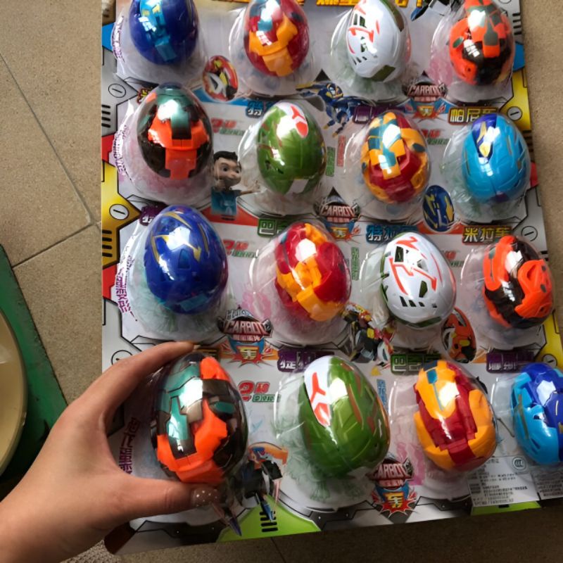 set 16 quả trứng biến hình robot khủng long