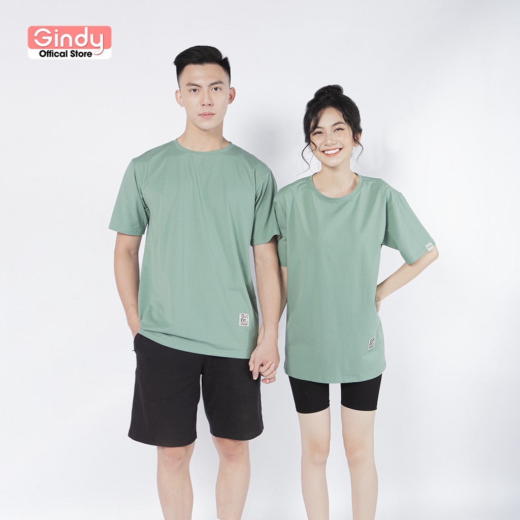Áo phông thun trơn nam nữ chất cotton GINDY tay lỡ nhiều màu form rộng basic phong cách thời trang unisex A038 | BigBuy360 - bigbuy360.vn