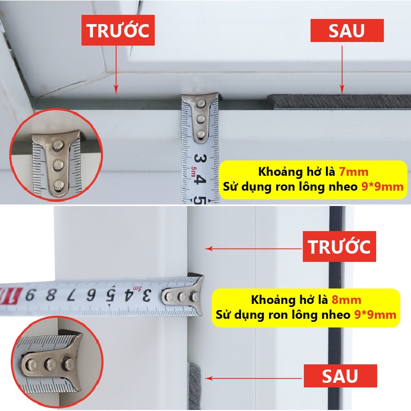 Ron lông nheo ⭐ Phớt lông chống KINGRON côn trùng dán khung cửa chặn khe hở ngăn bụi