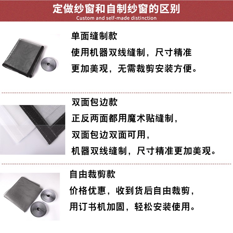 Nhà Tùy Chỉnh Màn Hình Màn Hình Lưới Tự Dính Nam Châm Từ Tính Tự Lắp Đặt Loại Velcro Đẩy-Kéo Cửa Sổ Chống Muỗi Cát