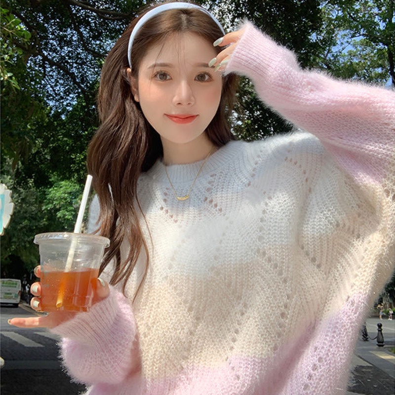 Áo Len Dài Tay Thiết Kế Mới Ngọt Ngào Thời Trang Mùa Thu Dành Cho Nữ