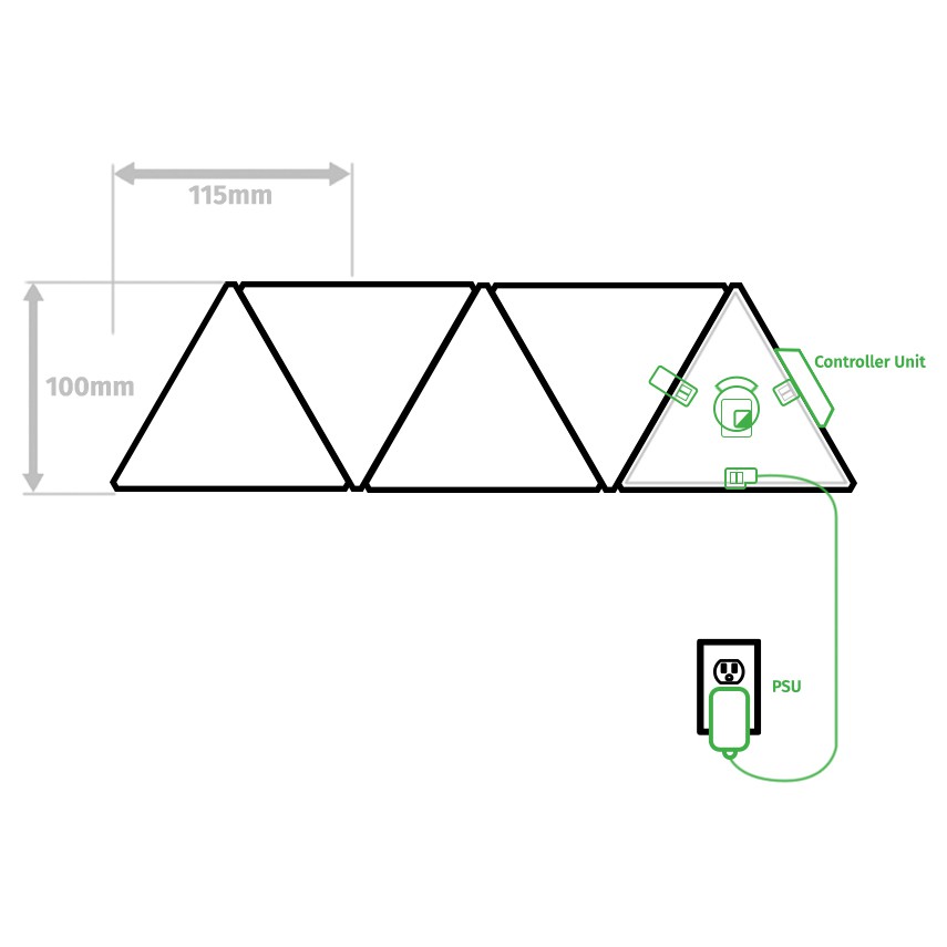 Nanoleaf Mini Triangle Shapes tam giác nhỏ - đèn lắp ghép cao cấp thông minh
