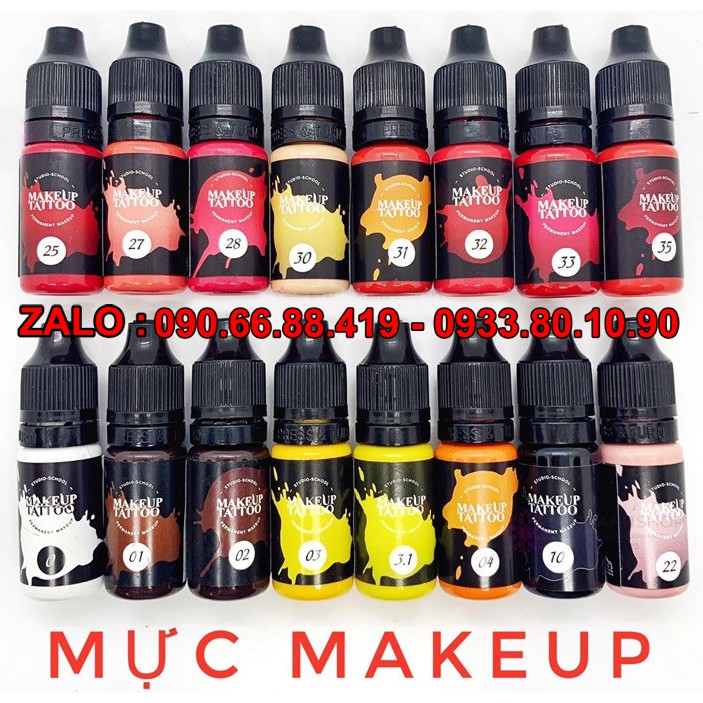 Mực Makeup chính hãng Nga phun xăm môi mày 10ml - Mực xăm môi trong veo đẹp đậm chất - Mực hữu cơ Nga nhanh bám