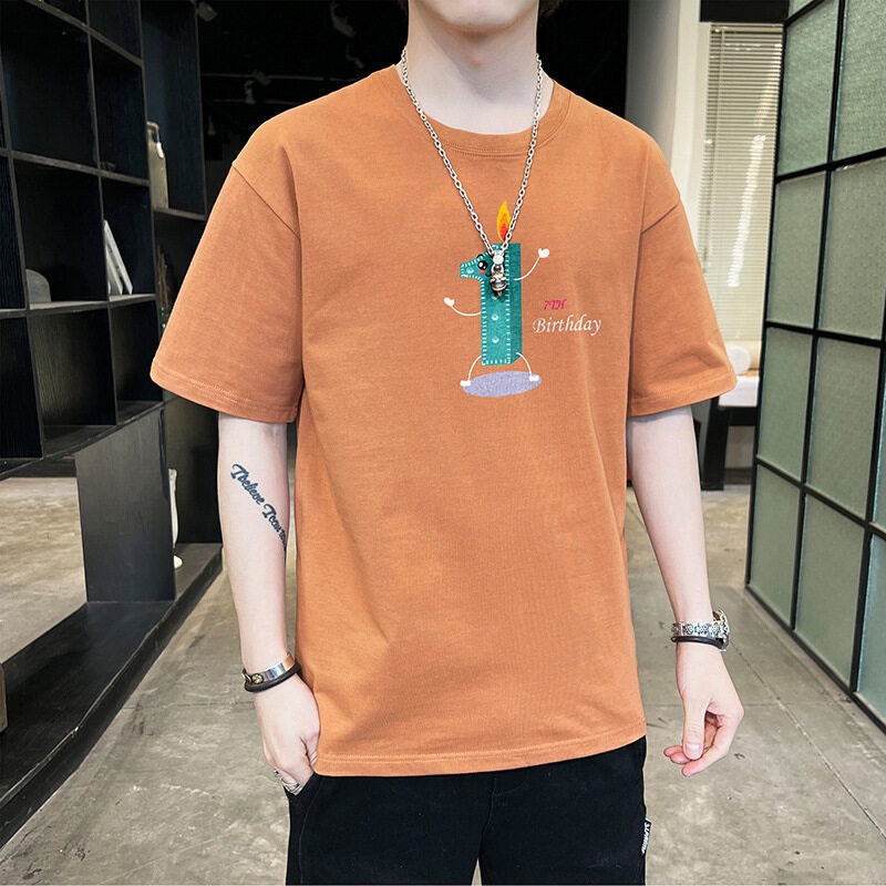 Áo Thun Tay Ngắn Cổ Tròn Chất Liệu Cotton Thời Trang Mùa Hè Mới Cho Nam