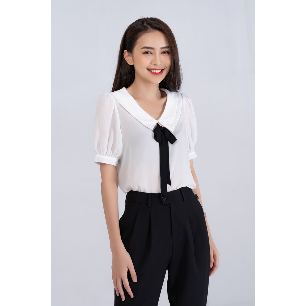 Áo sơ mi Nữ YODY có cổ 2 lớp phối nơ siêu xinh SCN4370