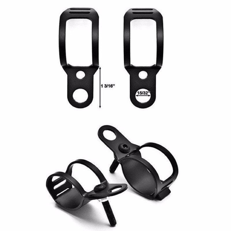 Pát gắn đèn trợ sáng trên phuộc- Cặp Pat lắp phuộc xi nhan đèn xe độ cafe race tracker xe máy- motor ơi